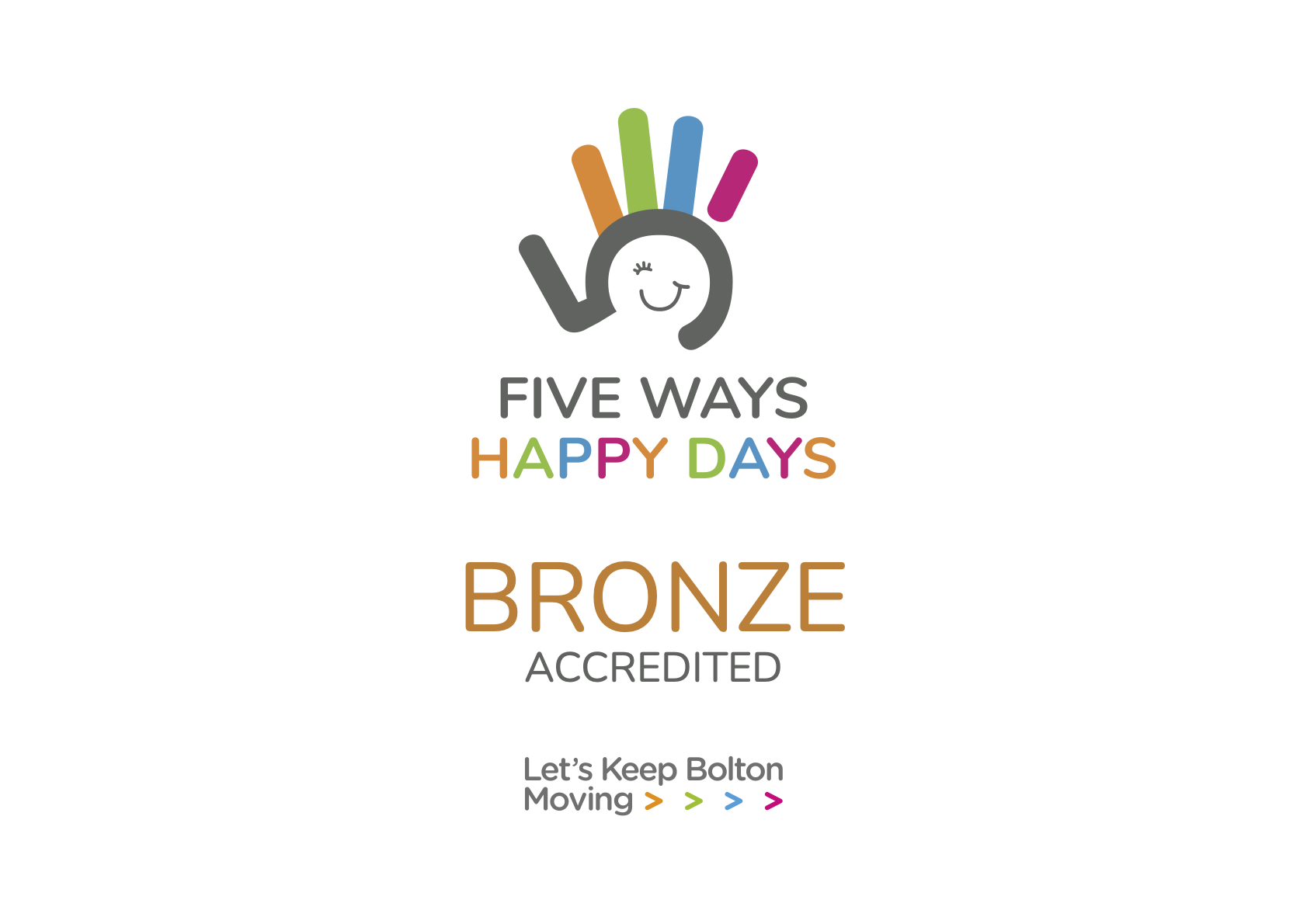 Five Ways Happy Days Bronze Accreditation