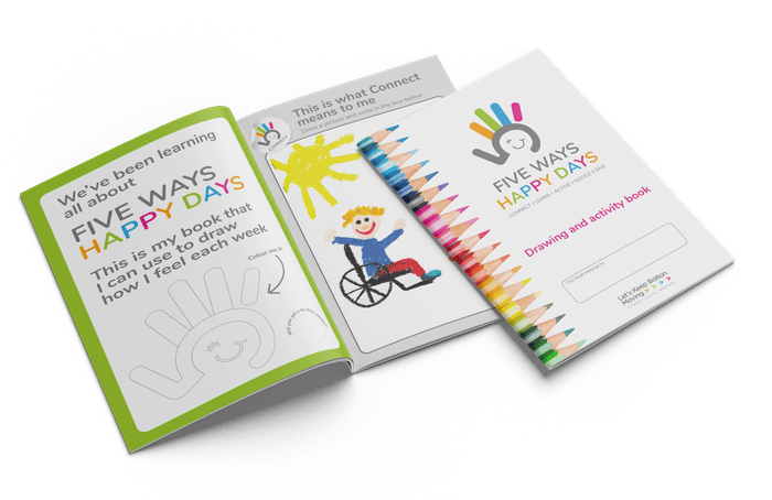 Five Ways Happy Days drawing and activity book